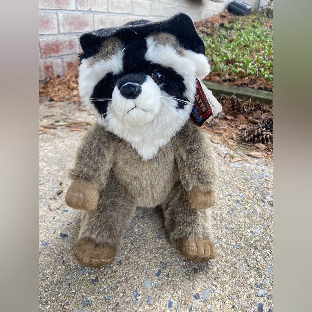 Vintage Platte River Trading Plush Raccoon Stuffed Animal - Brown, White, Black